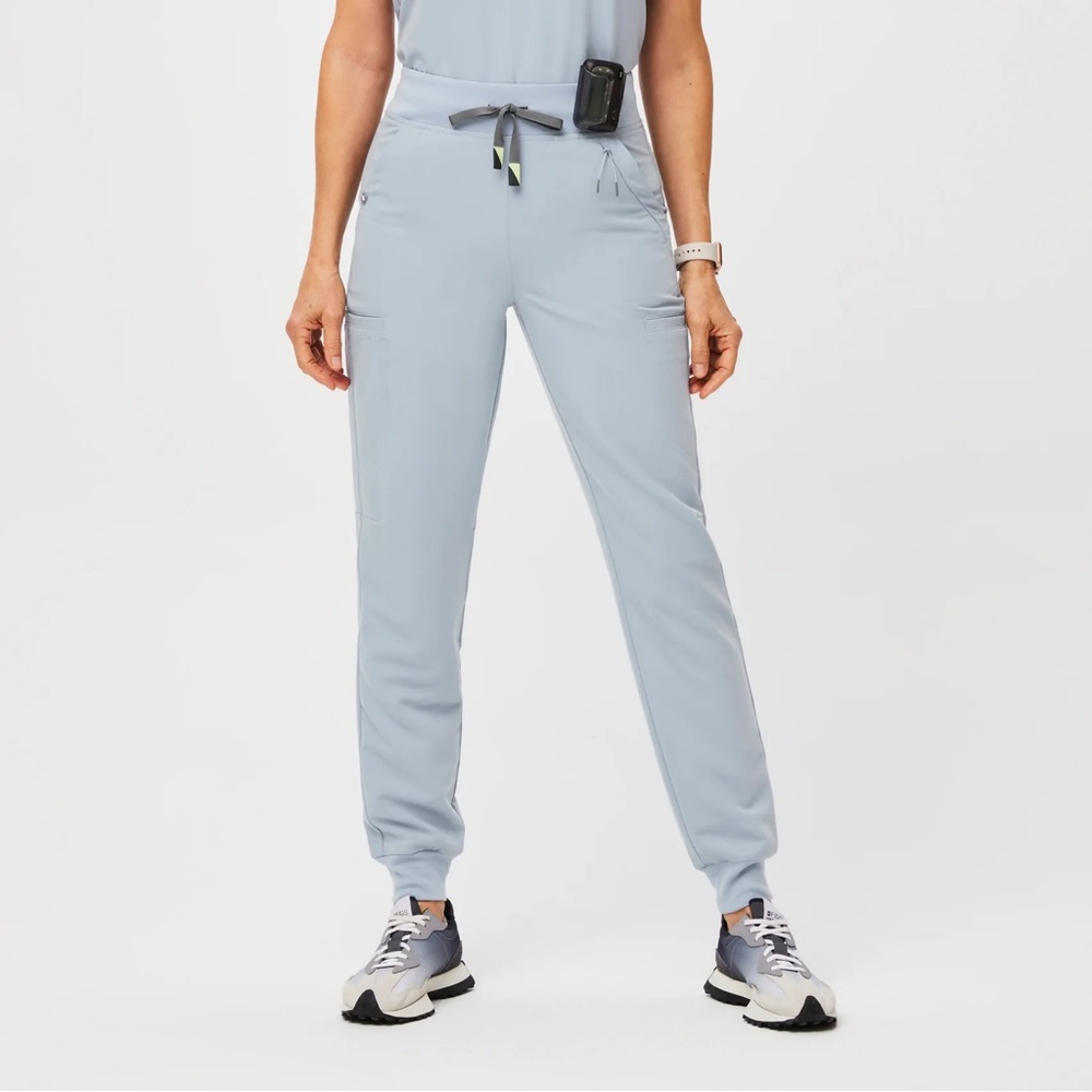 FIGS dusty blue jogger scrubs SP